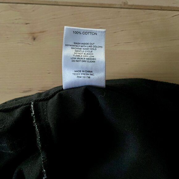 Teddy Fresh Unisex Black Convertible Zip-Off Straight Leg Jeans Pants size 28 - Picture 8 of 8